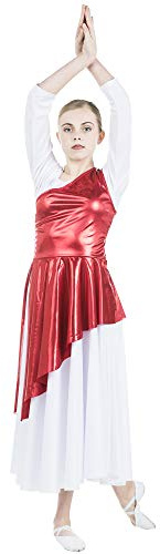 Danzcue Tunique asymétrique de danse - Rouge - Large/X-Large