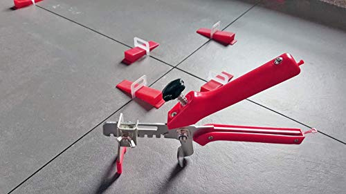 1 Zange - KACHEL GOTT® Fliesen Nivelliersystem - Zange Keile Laschen 1mm bis 3mm - Stückzahl frei wählbar - Laschen Verlegehilfe für Fliesen Höhe 3-12 mm(1 Zange)