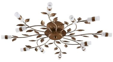 Lindby LED Deckenleuchte Bentas (Florentiner) in Bronze aus Metall (12 flammig,) - Lampe Deckenlampe Wohnzimmerleuchte