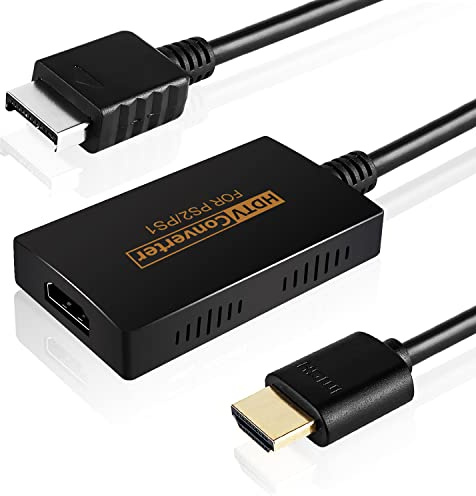AreMe Convertidor PS2 a HDMI, compatible con adaptador de conversión 1080P y 720P con cable HDMI de 1,5 m compatible con consola PS2/PS1