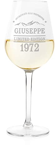 Colorfamily Calice Vino 50 cl PERSONALIZZABILE con nome e anno Incisione Invecchiato alla perfezione - Idea regalo