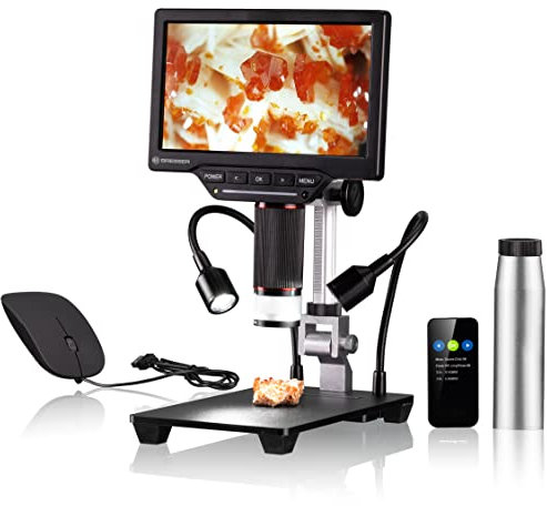 Bresser WLAN Digitalmikroskop 2L mit 7'' LCD, 1080p, Zoom, HDMI, USB, WiFi, LED, Fernbedienung