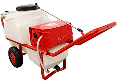 Pulmic Chariot pulvérisateur électrique portable 75 cm pour application de produits phytosanitaires et industriels Capacité 75 l 2 roues 3 vitesses 2 batteries au lithium