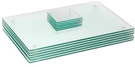Harbour Housewares Glas -Tischematen & Untersetzer Set - 40cm X 30cm - Klar - 12pc