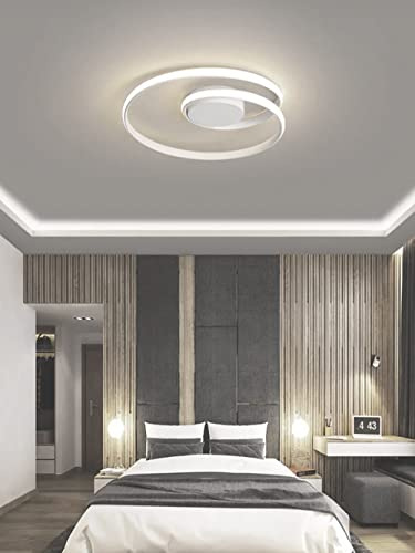 Partenopea Plafoniera Lampadario da soffitto a led con Luci cerchi Design Stile Moderno Lampada per Camera Cucina Salotto Locali Commerciali (Spiral luce Naturale)