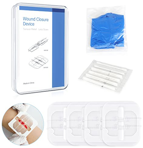 4 Stück Wundverschlüsse Strips, Steril Erste Hilfe Sets Notfall-Wundverschlüsse Pflaster-Klebebandagen, Erste Hilfe & Sicherheit für Camping & Outdoor