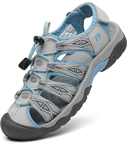 Dannto Women's Sport Hiking Sandals Closed Toe Athletic Water Shoes,BG,9