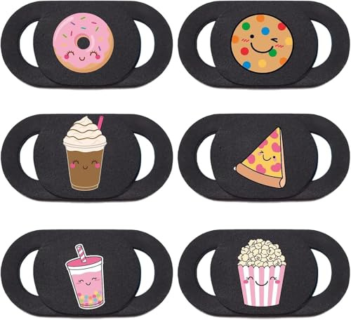 Mizi Webcam Privacy Cover Slide [6 Pack], Cute Camera Blocker Sticker, Protect Your Privacy and Security for Computer, Laptop, Tablets & Phones - Food