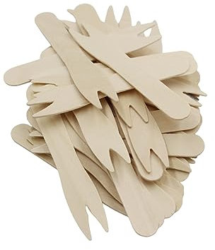 5000 x Birchwood Disposable Chip Forks [5 x 1000] - Ecofriendly Compostable Natural Durable Fish Forks Chip Forks for Fish Chips Shops Picnics Parties BBQs Takeaway