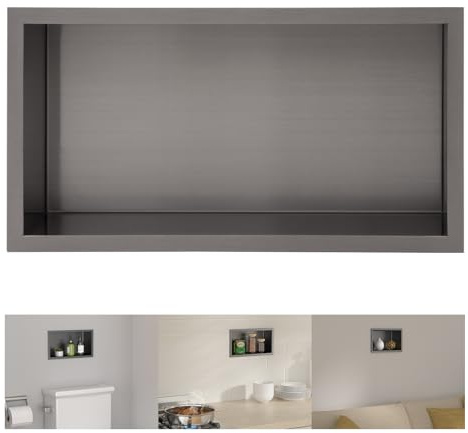 Lordear Shower Niche 12×6 Rectangle Bathroom Niche, No Tile Needed Recessed Shower Niche Shelf Wall Niche Insert for Bathroom Storage,Niche Bathroom Shower Storage Shower Shelf,Black