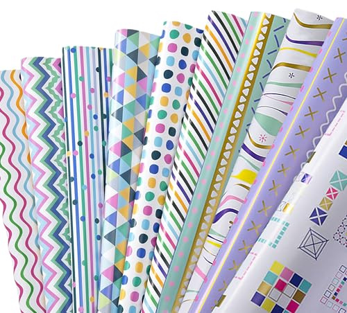 Dantolo 10 Piezas Papel Para Regalos, 50x70cm Papel Para Envolver Regalos,Papel De Regalo Estampado,Papel De Regalo Originales Para CumpleañOs, Navidad, Bodas