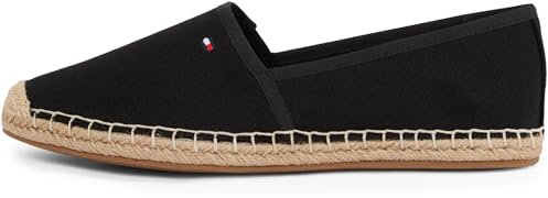 Tommy Hilfiger Damen Espadrilles Flag Canvas mit Logo, Schwarz (Black), 40