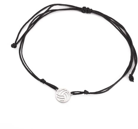 TEAMER Bracciale pallavolo Bracciale di cera pallavolo delicato corda Moda in acciaio inox Sport palla gioielli per gli amanti della squadra atleta allenatore di pallavolo