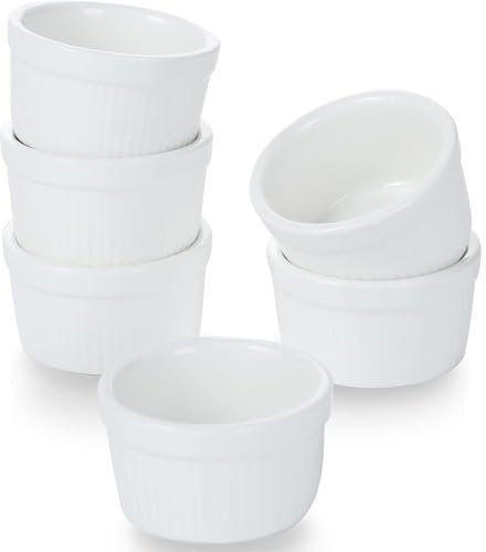 ZHOUXYFDC Ramequins en Porcelaine Blanche Mini ramequins en Porcelaine de 15 ML adaptés au Micro-Ondes et au Four, Plat à soufflé en Porcelaine, Sauce à tremper, Petites Coupes à Dessert(36PIECES)