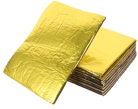 Anneome 10pièces Tapis Isolation Phonique Voiture Auto Autocollant Tapis Isolation Thermique Et Phonique Moteur Acoustique Voitures or