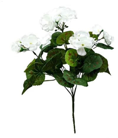 2 Pcs 12.6 Inch Artificial Geraniums Flowers Nonwoven Fake Geranium Plants Bush No Upkeep Required Garden Plants Bush for Garden Patio Vase Table Centerpiece for Indoor Outdoor Home