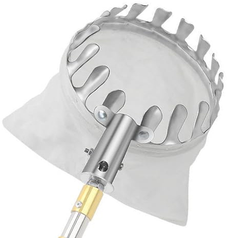 Generisch Obstpflücker-Auffangbeutel, Obstpflücker Mit Korb, Kirschpflückerkopf Aus Metall,Tragbare Arbeitssparende Obstpflückwerkzeuge, Hilfswerkzeug Zum Erntepflücken, Korb, Kirsche, Birne
