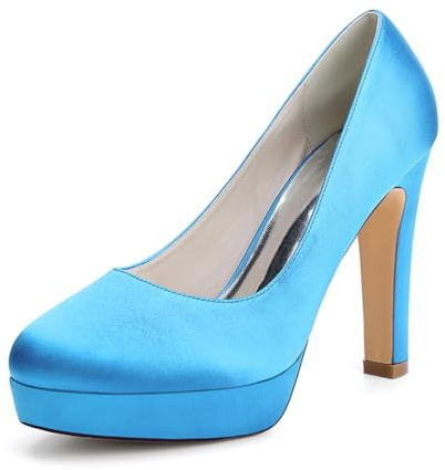 HFWXYSA Donna Alto High Spillo Piattaforma Tacco Heel a Punta Pumps Slip-on da Matrimonio Ufficio 11.6 CM Heels Scarpe,Sky Blue,36 EU