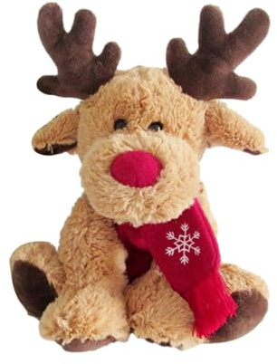 Bagiaope Weihnachts Stofftier Elch | Gefülltes Elch-Plüschtier | Rentier Weihnachts Stoffspielzeug | Süßes Elch Kuscheltier Spielzeug für Jungens Mädchen Plüschpuppen Weihnachtsgeburtstagsgeschenke