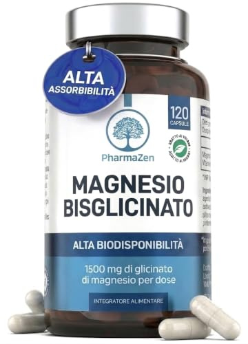 Magnésium Bisglycinate 300 mg + Vitamine B6 - Sommeil, Stress, Fatigue - Absorption Maximale - 120 Gélules Vegan - Magnesium Glycinate Haute Teneur - PharmaZen