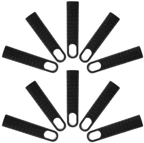 Sewroro 10pcs Plastic Handle Replacement Grips for Mop and Broom Rods, 25mm Diameter Telescopic Pole End Caps, Black Tail Handle Accessories for Cleaning Tools