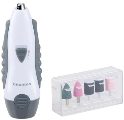 Grundig Nagelfräser 5-in-1 - Maniküre Set Elektrisch mit 5 Aufsätzen - Elektrische Nagelfeile und Nagelhautentferner - Pediküre Set Fußpflege für Hände und Füße
