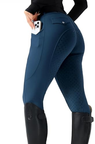 FitsT4 Sports Pantalon d'équitation pour femme - Taille haute - Avec poches