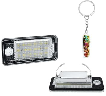 HIBEYO 2Stück LED Kennzeichenbeleuchtung kompatibel mit Audi A3 S3 8P A4 S4 B6 B7 A5 S5 8F A6 S6 C6 A8 S8 D3 D4 Q7 4L Led hintere Tag-Lampen Weiß Nummerschildbeleuchtung Kennzeichenleuchten