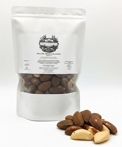 Noci del Brasile Tostate in Guscio - A Lenta Tostatura - Formato da 500 Grammi In Sacchetto Richiudibile - Senza Conservanti e Senza Sale