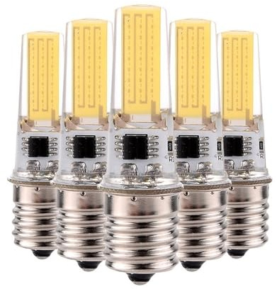 QVAQHBDBVM 1fortunate CONFEZIONE DA 5 lampadine LED COB E17 AC220V 3W 2508COB 300lm Lampada decorativa con faretto in cristallo(Cold White)