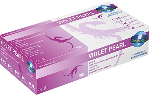 Unigloves, Violett** Nitril Einmal- Untersuchungshandschuh, Größe M (1x100 Stück)