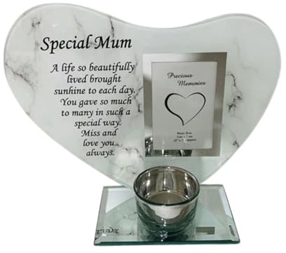 Glass Photo Frame Special Mum Memorial Candle Holder Family Decoration