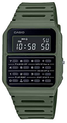 Casio Men's Vintage CA53W-1 Calculator Watch, Green, S, Vintage