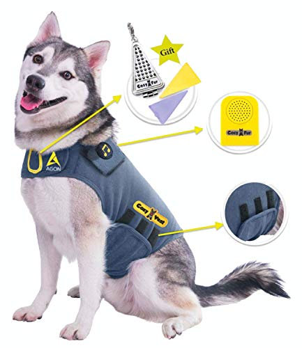 CozyVest 3-in-1-Weste mit Angstzustände, Musik und Aromatherapie, Hundemantel, entspannender Klang und ätherischer Öle, zum Stressabbau, Feuerwerk, Donner-Trennung, Jacke, Grau, XXS [bis zu 3.2 kg]