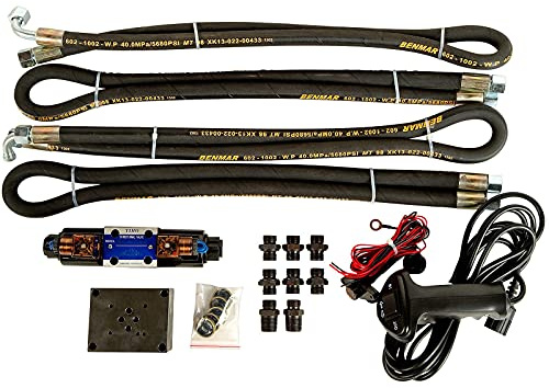 WINCHMAX Kit de instalación de cabrestante hidráulico. CETOP3/NG6 Válvula direccional accionada por solenoide de 24 V. Subplaca de colector. Montaje de Manguera hidráulica. Cable de Desplazamiento