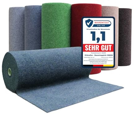 Primaflor Rasenteppich GREEN Meterware mit Noppen | Blau - 4,00m x 6,00m | Outdoor Kunstrasen-teppich wetterfest, wasserfest & pflegeleicht für Balkon, Garten