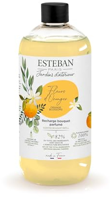 Esteban - Raumduft Nachfüller 500 ml - Raumduft Nachfüllflasche - Duftstäbchen Nachfüller für Duftbouquet, 2-6 Monate, Pflanzlicher Alkohol, Recycelte Flasche - Orangenblüten