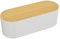 D-Line EU/CTUSMLO/SW Boîte de Rangement pour Câbles, Boîte Cache-Câble, Cache Multiprise, Garder les Câbles Bien Rangés - Blanc avec Couvercle de Bois, Petite