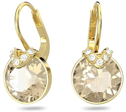 Swarovski Pendants d'oreilles Bella V, Taille ronde, Ton doré, Placage de ton or