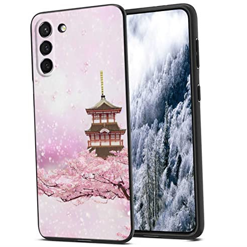 Funda compatible con Samsung Galaxy S22+ Plus, diseño de flor de cerezo, pabellón rosa Sakura Pabellón floral para Samsung Funda para niñas y mujeres, funda de silicona suave a prueba de golpes para