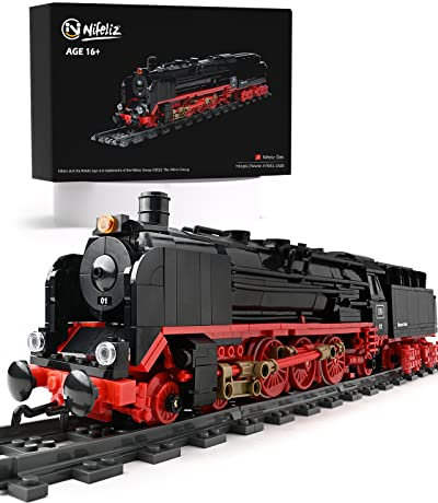 Nifeliz BR01 Set di blocchi da costruzione del treno a vapore con rotaie, Locomotiva a vapore espresso Modello, Idee Regalo per adulti 1173 pezzi​