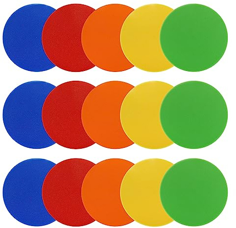 PATIKIL 9 Pulgadas Punto Marcadores, 15uds Agilidad Puntos Suelo Plano Punto Marcadores PVC Anti-Deslizante Deporte Punto Plano Campo Conos para Fútbol Velocidad Agilidad Entrenamiento