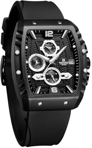 Naviforce Herren-Quarzuhr mit automatischer Datums- und Wochenanzeige, analoge Armbanduhr
