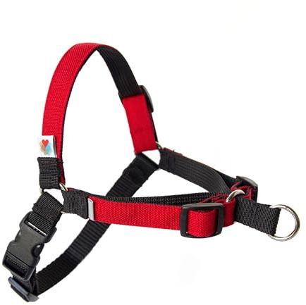 Wildebeest Hundegeschirr gegen Ziehen, bequeme Trainingsgeschirr, effektives Anti-Zieh-Design, ideal für mittelgroße Hunde, 4-Punkt-verstellbar (M, 55-71 cm Umfang, Rot)