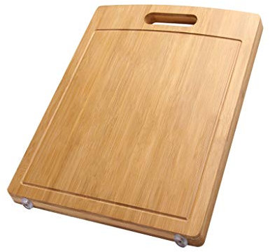 OQHAIR Cutting Board for Kitchen [Bamboo - 4 Sizes] Eco-Friendly Wood Chopping Boards for Meat/Vegetables/Fruits/Cheese/Knife Friendly Serving Tray- -100% Natural Bamboo Reversible Little