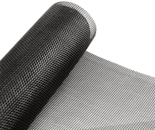 Fliegengitter Fenster, Fliegengitter Meterware Gewebe 120 X 250cm, Insektenschutz Fenster für Alle Fenster, Fiberglas Fliegennetz Fenster für Balkontür, Schiebetür, Dachfenster (schwarz)