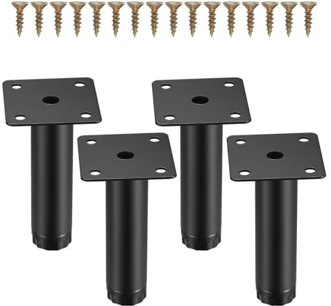 Shuaigehqf 4 Stück Möbelbeine, Möbelfüße, Schrankfüße, Sofafüsse, Tischbeine, Ersatz Stützfüße Beine, Schrankbeine, für Möbel/Sofa/Tisch/Stuhl/Schreibtisch/Küche/Schrank/Schränke Beine Füße