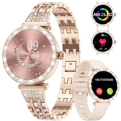 LIGE Smartwatch Donna,Effettua/Rispondi alle Chiamate, 1.19 AMOLED Fitness Orologio,100+ Modalità Sportive,Sonno Cardiofrequenzimetro,Contapassi/Cronometro/Impermeabil Bracciali Donna per iOS Android