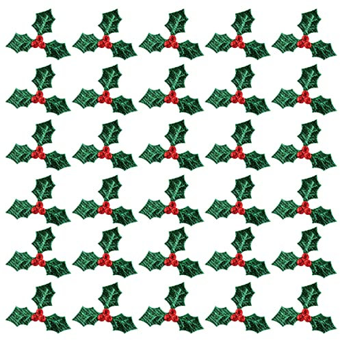 Mipcase Weihnachts-Stechpalmen-Beeren-Picks: 100 Stück Weihnachts-Beeren-Stängelpflanzen Künstliche Grüne Blätter Künstliche Grüne Blätter Zweige Für DIY-Girlande