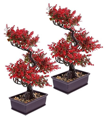 ORFOFE künstliche Topfpflanzen simuliert Bonsai für Home Faux Bonsai Baum Topf Tisch